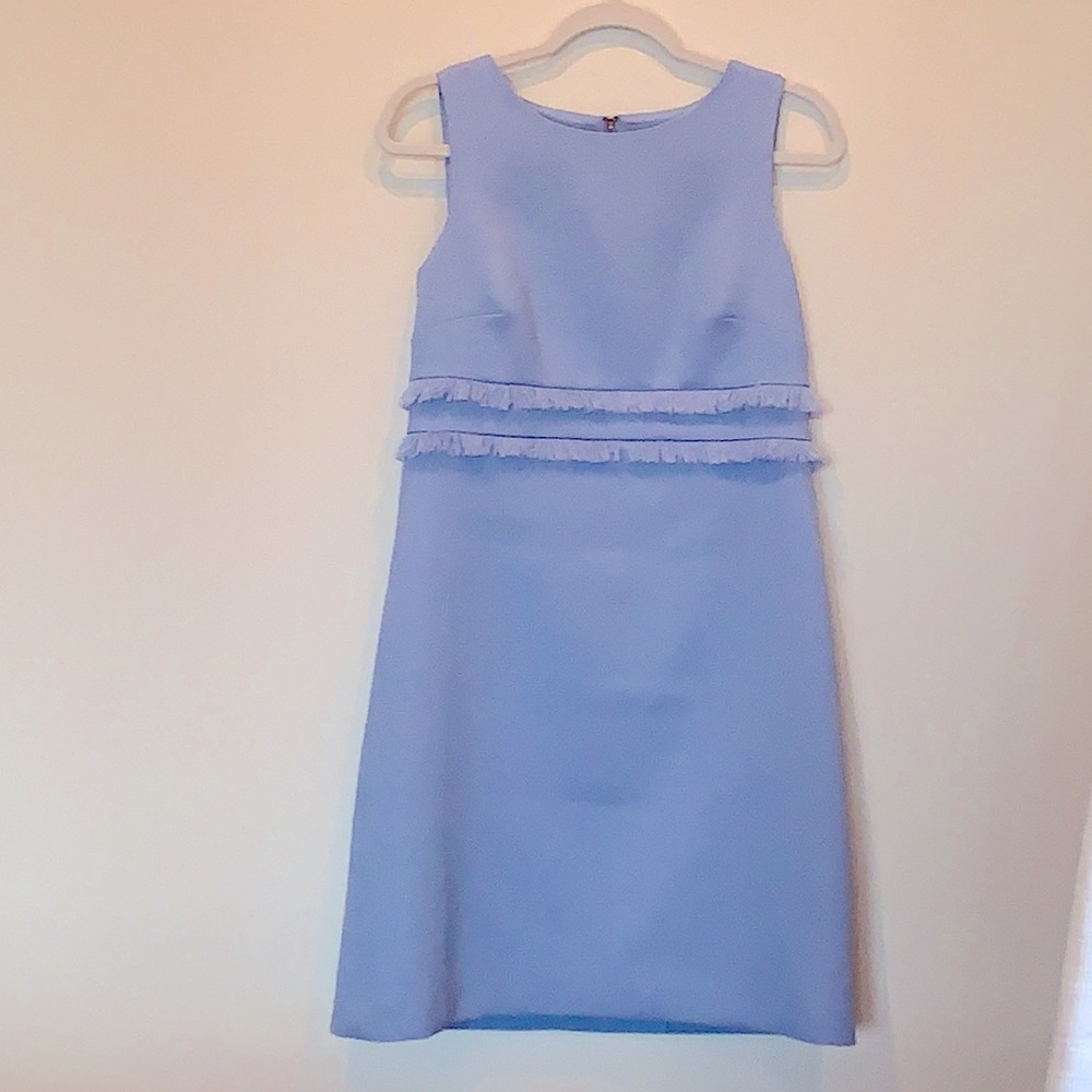 Eliza J Sleeveless Blue Fringe Dress - sz 6